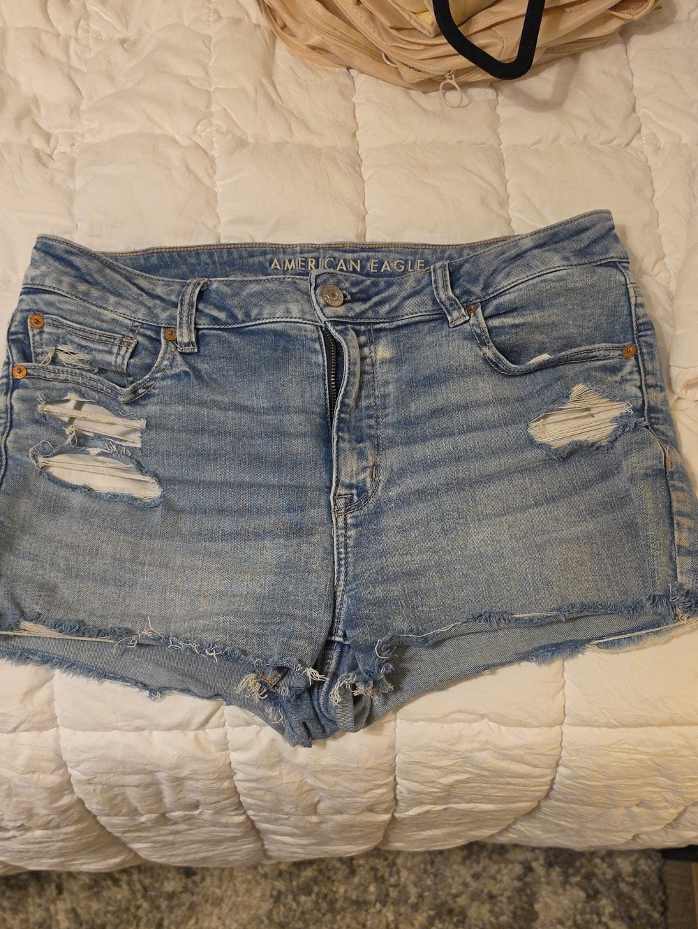 American Eagle Outfitters Light Wash Hi-Rise Shortie